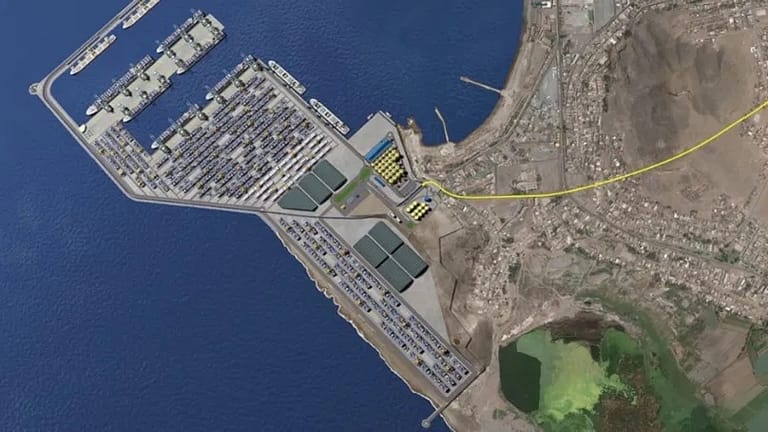 Imagen satelital del puerto de Chancay