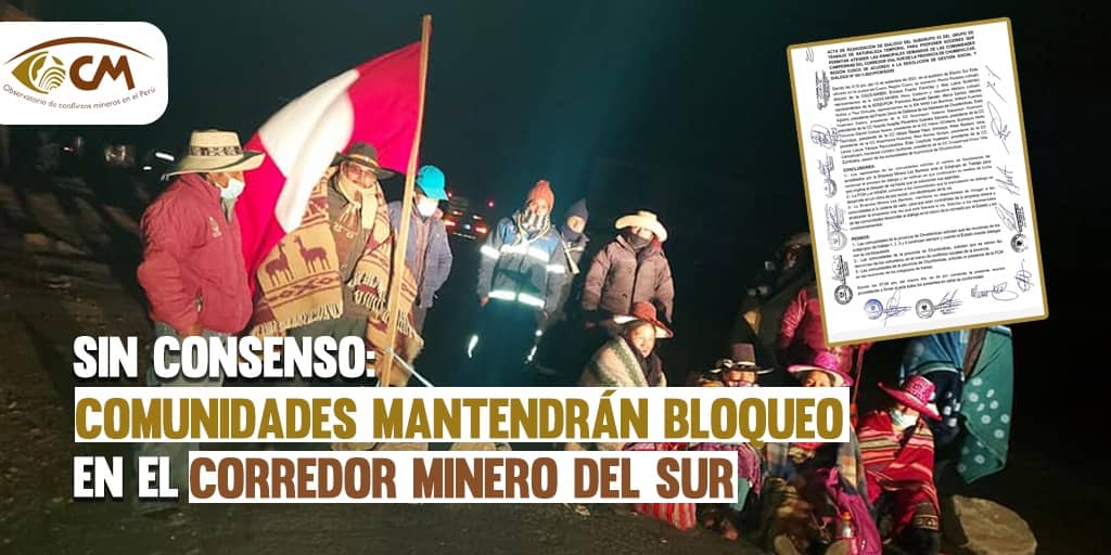 Corredor minero del sur: comunidades de Chumbivilcas continuarán con protesta indefinida